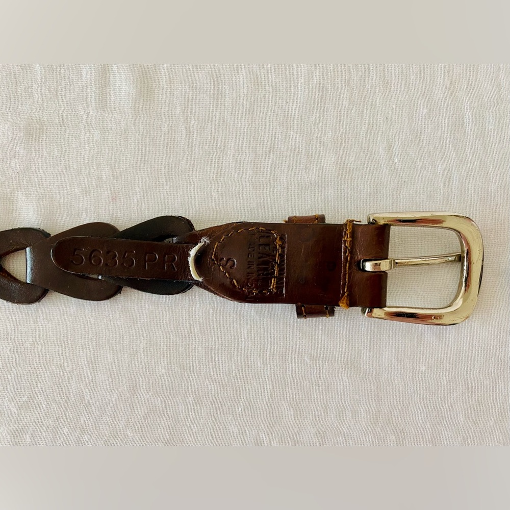 Braided Brown Leather Waist Belt - Small to Medium - Picture 8 of 8